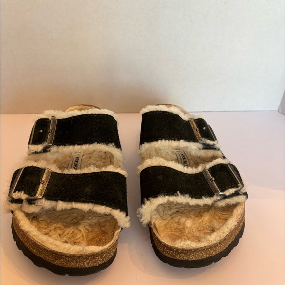 Birkenstock Sherling Arizona Hunter Green Sandal Size 39 (8-8.5) - Picture 3 of 8